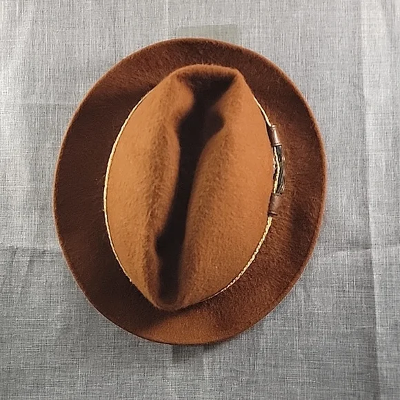 Biltmore men's fedora brown llama wool silk lined hat sz medium